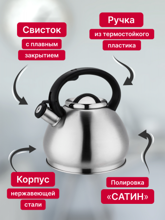 Чайник для плиты со свистком KC-6 + подарок (CHA-7529-75299)